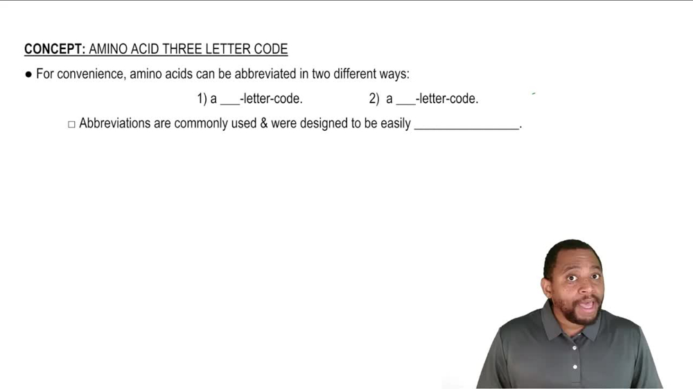 Amino Acid Three Letter Codes Concept 1