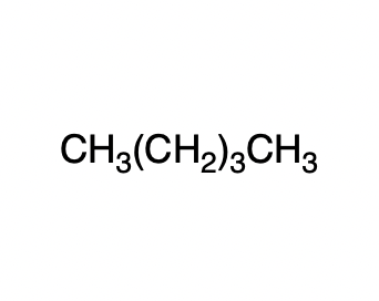 Condensed structural formula CH3(CH2)3CH3 representing a straight-chain alkane.