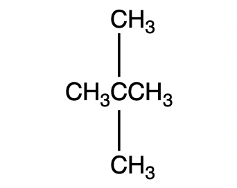 Condensed structural formula CH3-CH(CH3)-CH2-CH3 representing a branched alkane.