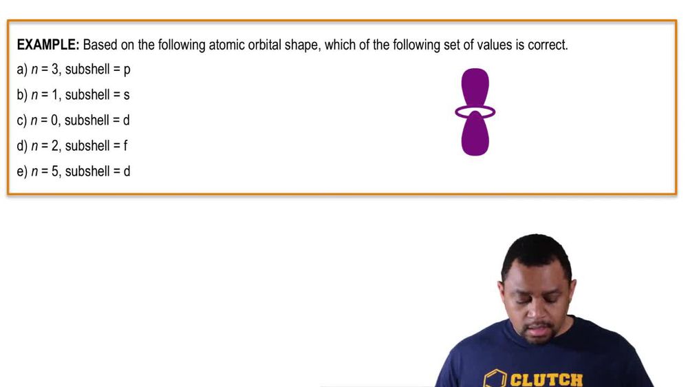 Electronic Structure: Orbitals Example 1