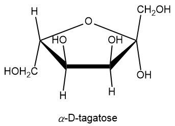 Another view of alpha-D-tagatose highlighting its molecular structure.