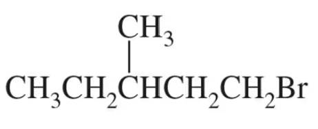 Condensed structural formula of a brominated organic compound with a branched carbon chain.