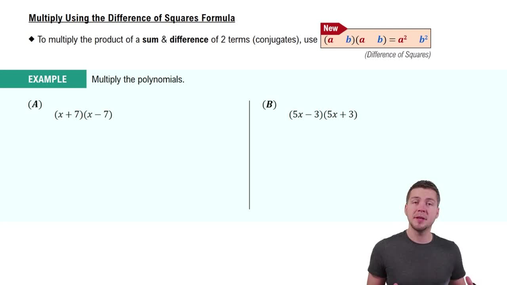 Multiply Using the Difference of Squares Formula