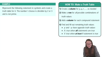 Truth Tables for Compound Statements Example 6