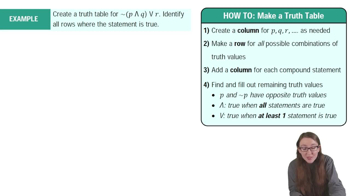 Truth Tables for Compound Statements Example 5