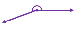 Two rays forming an angle with a curved arc indicating the angle measurement between them.