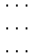 A grid of nine black squares arranged in three rows and three columns on a white background.