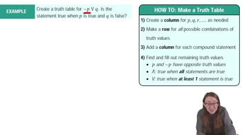 Truth Tables for Compound Statements Example 3