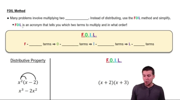 Multiply Binomials Using the FOIL Method