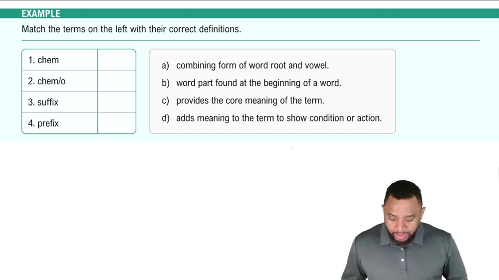 Medical Term Components Example 1