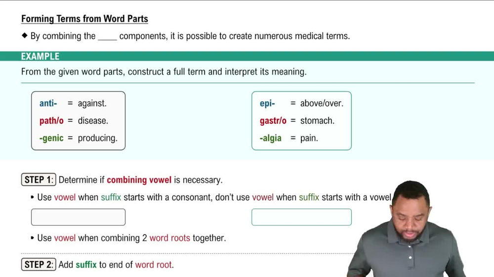 Forming Terms from Word Parts Example 3