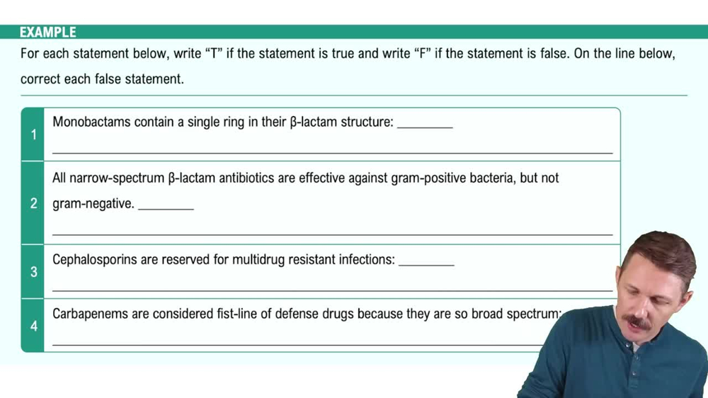 Inhibitors of Cell Wall Synthesis: Beta-lactam & Penicillin Example 3