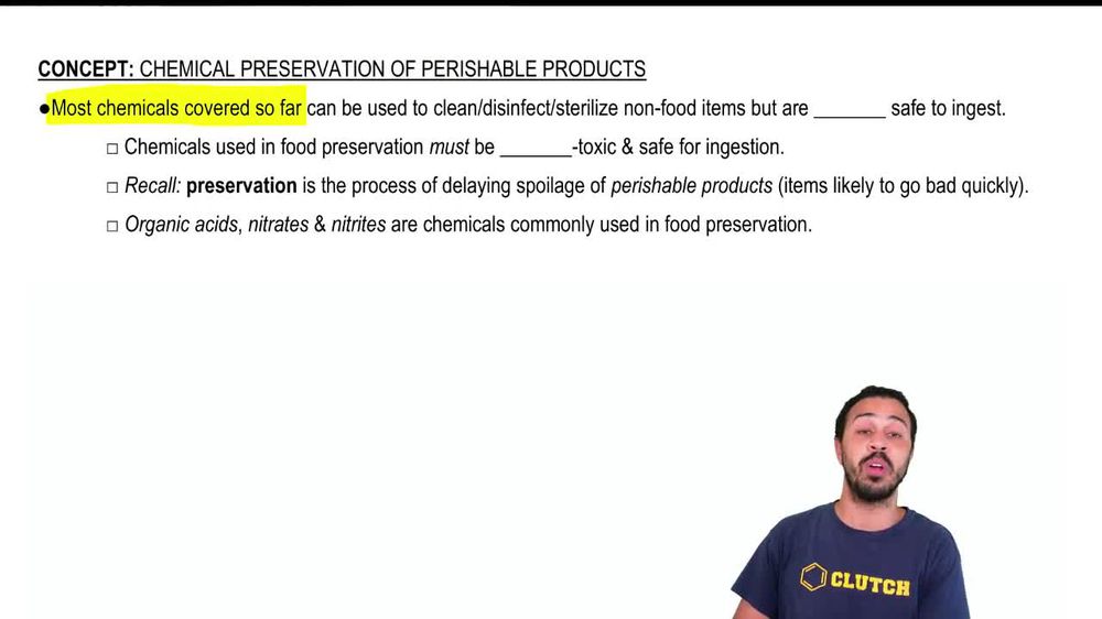 Chemical Preservation of Perishable Products
