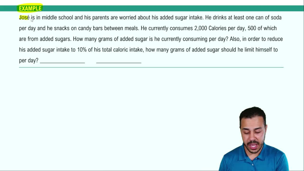 Dietary Guidelines for Carbohydrates Example 2