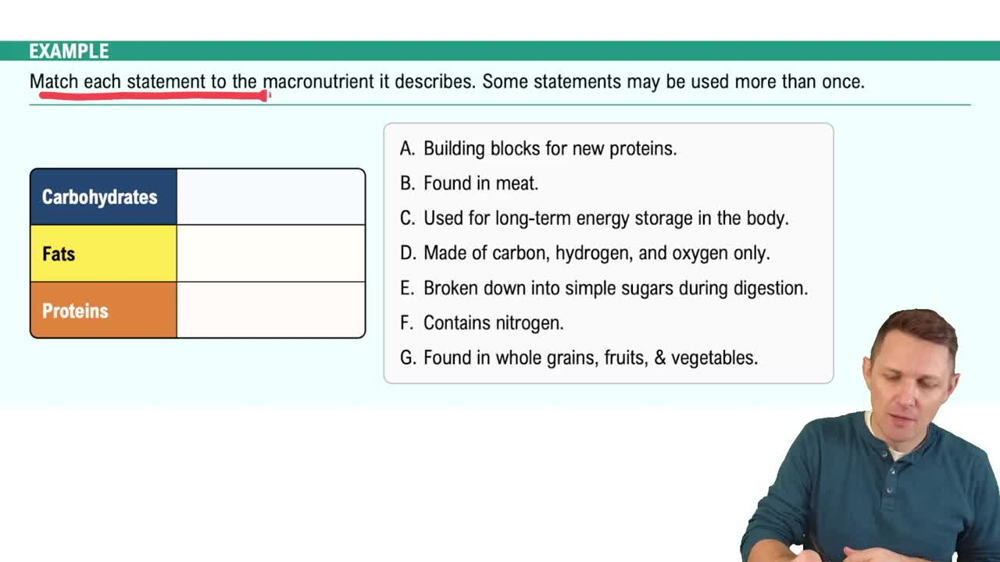 Macronutrients Example 1
