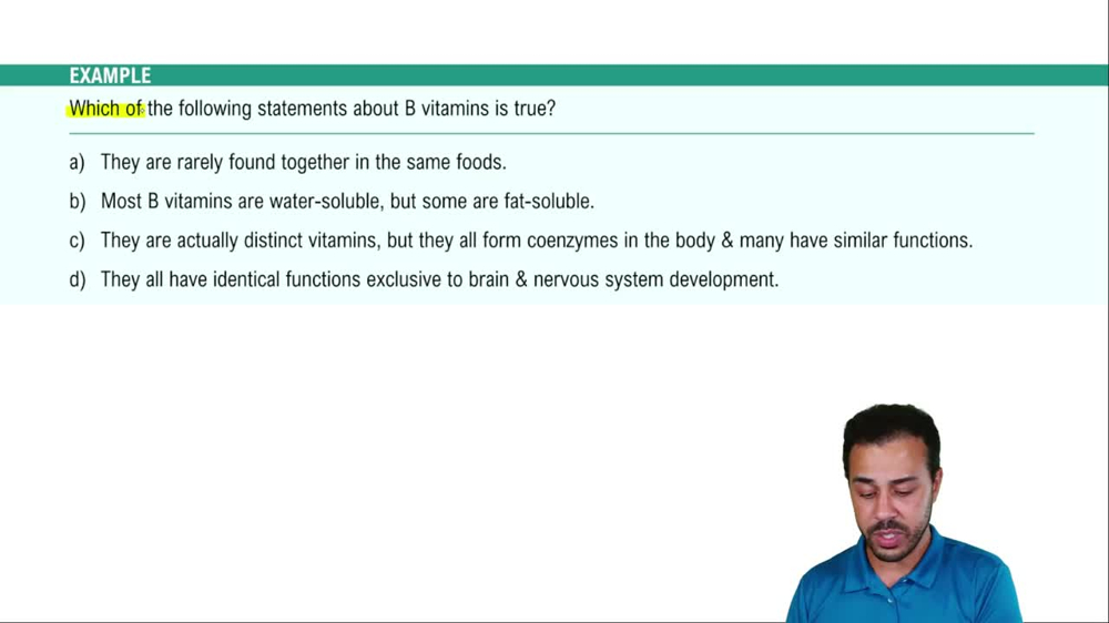 Water-Soluble Vitamins Example 2