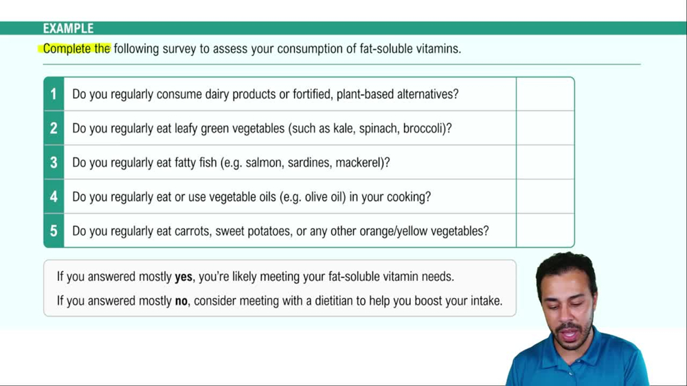 Dietary Guidelines for Vitamins Example 2