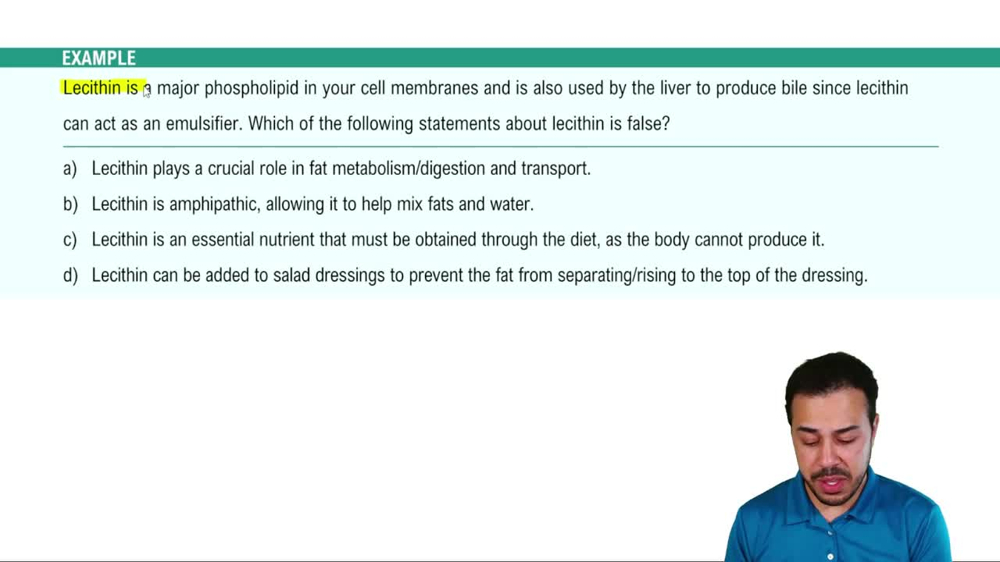 Introduction to Lipids Example 3