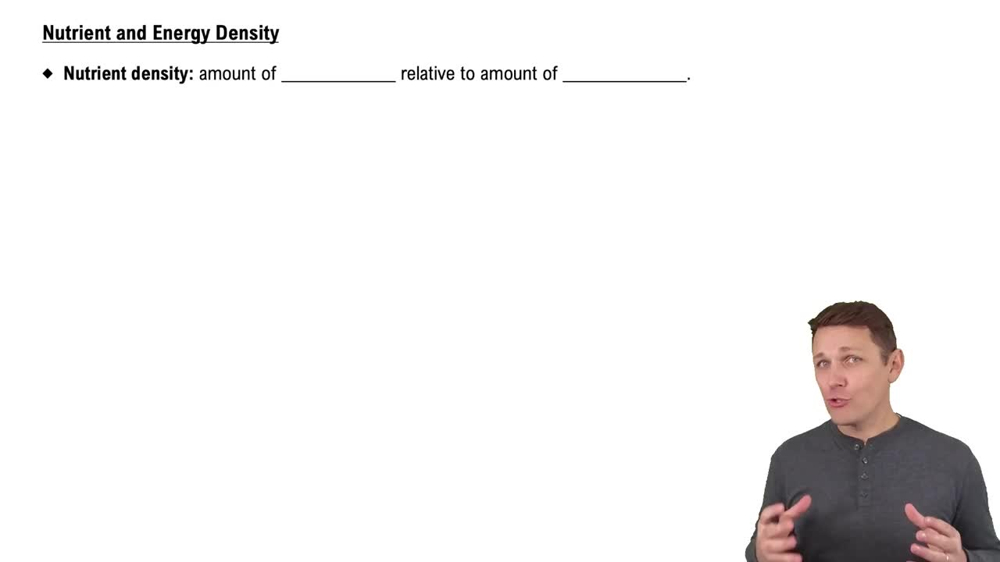 Nutrient and Energy Density