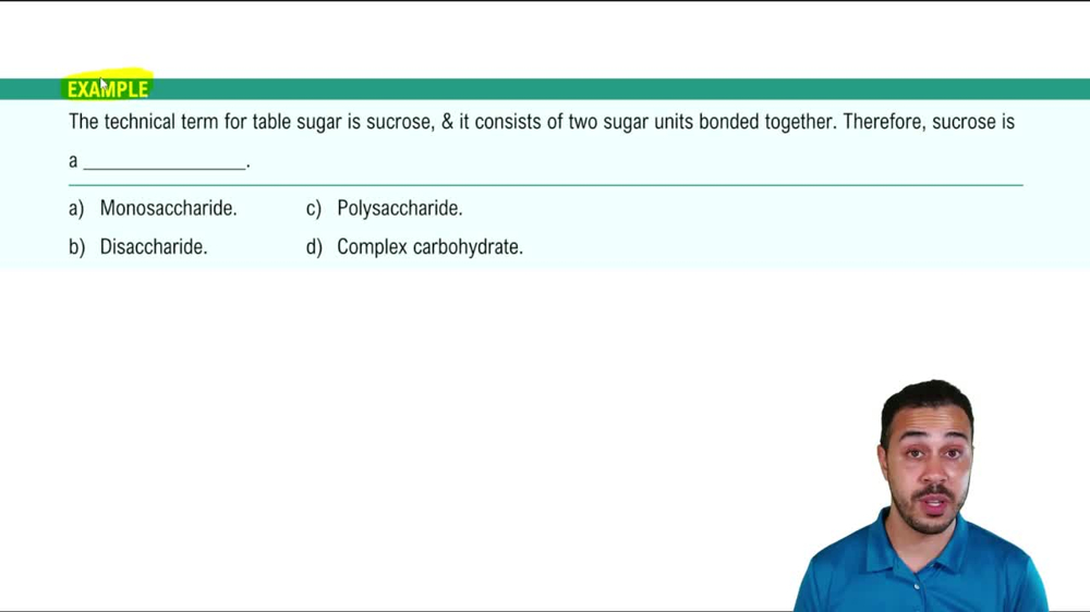 Simple vs Complex Carbohydrates Example 1