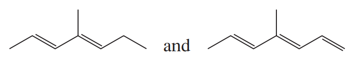 Two chemical structures are shown side by side, separated by the word "and."
