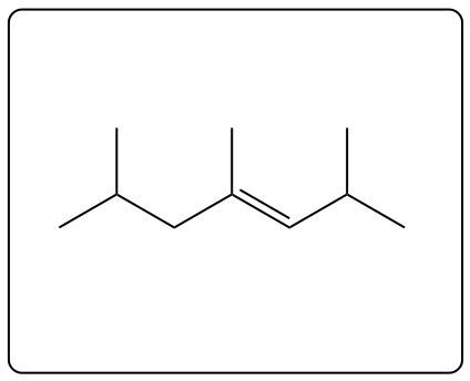 Chemical structure depicting a double bond in a substitution reaction context.