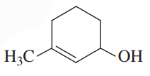 Chemical structure of a cyclohexanol with a hydroxyl group (OH) and a methyl group (H3C) attached.
