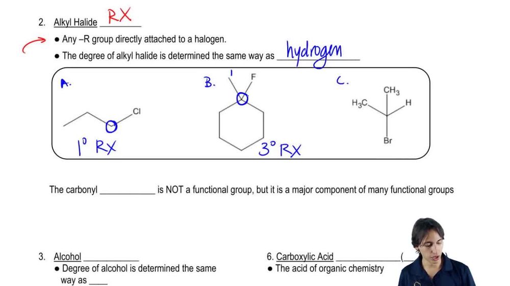 Assigning Degrees to Alkyl Halides