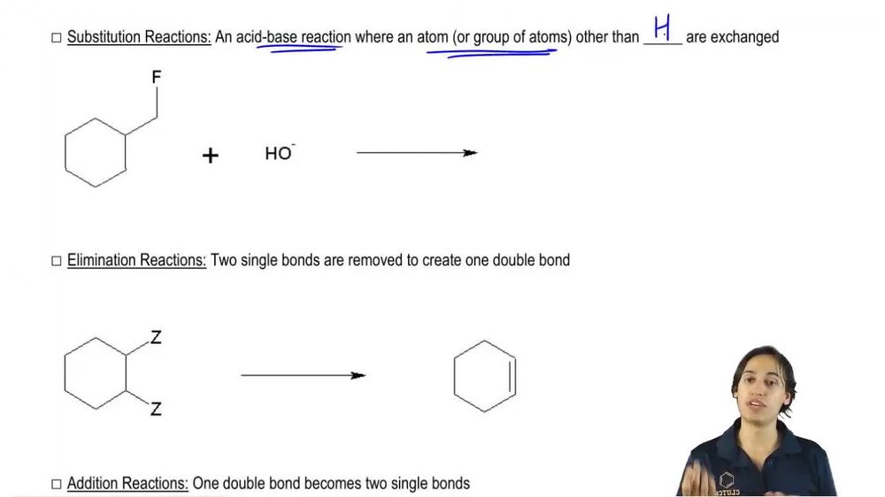 Recognizing Substitution Reactions.
