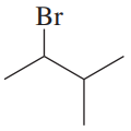 Bromine atom attached to a carbon chain, illustrating a compound for solvolysis in ethanol.