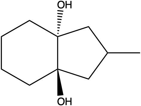 Product of dihydroxylation showing two hydroxyl groups on a cyclohexane derivative.