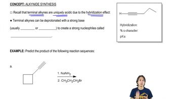 Understanding how to convert terminal alkynes to alkynides.