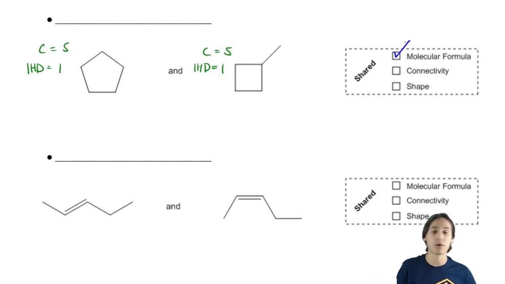 Determining when molecules are constitutional isomers.