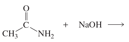 Chemical reaction showing a carboxylic acid derivative with NaOH, indicating nucleophilic acyl substitution.