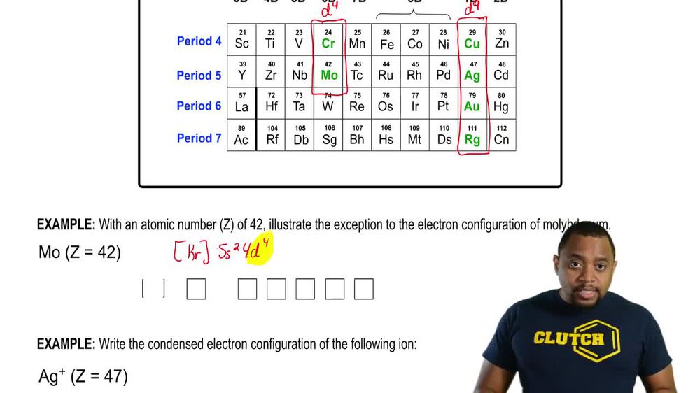 Electron Configuration Exceptions Exercise 1