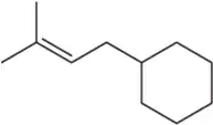 Chemical structure of an alkene with a double bond, illustrating a reaction with H2SO4 and H2O.