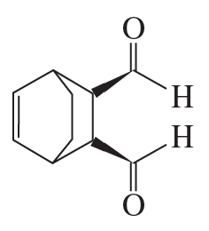 Chemical structure of a diene and a dienophile, illustrating a Diels-Alder reaction mechanism.