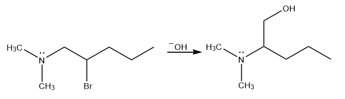 Chemical reaction diagram illustrating SN2 reaction mechanisms in organic chemistry.
