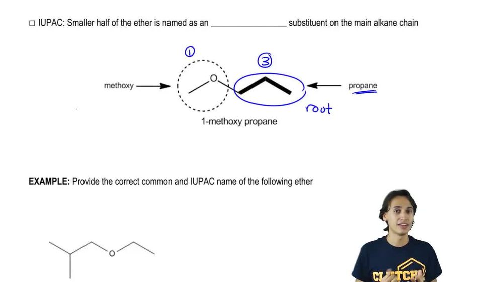 How to name ethers using the IUPAC naming system.