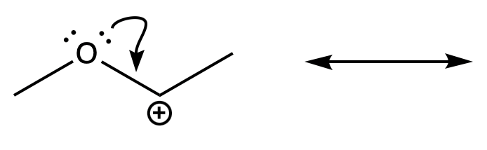 Diagram showing electron flow for resonance structure in organic chemistry.
