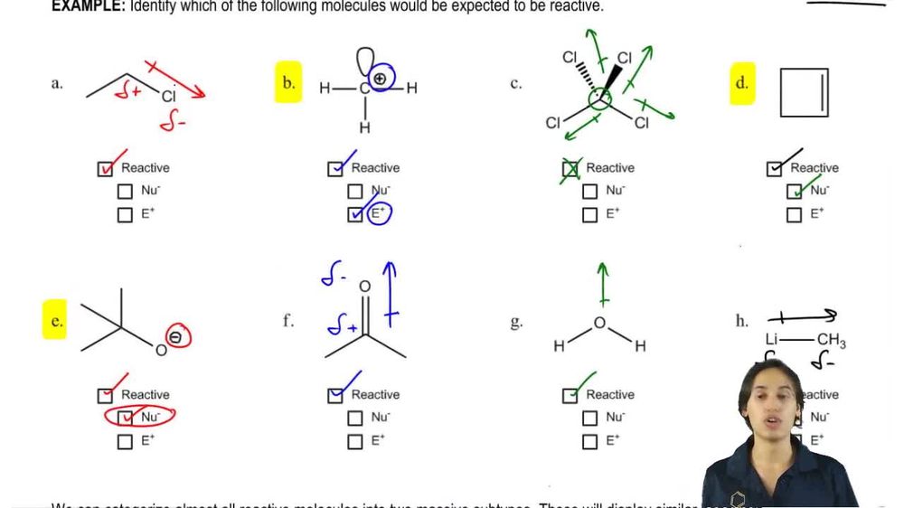 How to tell if uncharged molecules will react as nucleophiles or electrophiles.