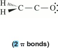 Partial molecular structure showing a carbon chain with a σ bond and notation for adding 2 π bonds.