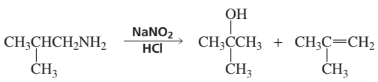 Chemical reaction diagram showing diazo replacement, with reactants and products labeled.