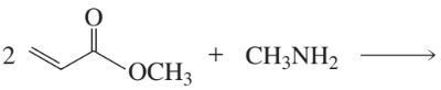 Chemical reaction diagram showing reactants and products for conjugate addition, including structures and arrows indicating reaction direction.