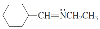 Chemical structure showing a hexagonal ring with a double bond to a CH group connected to an N and CH2CH3 group.