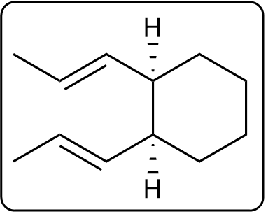 Chemical structure showing the initial state of the Cope rearrangement.