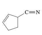 Chemical structure of a cycloalkene with a cyano group attached, illustrating a radical reaction synthesis pathway.