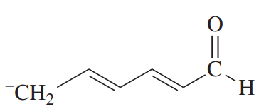 Chemical structure of a conjugated system featuring a carbonyl group, with adjacent double bonds and a -CH2 group.