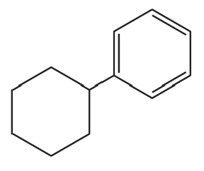 Chemical structures of cyclohexene and a carbonyl compound, illustrating a reaction pathway.