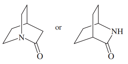 Chemical structures of two amine compounds, with a label indicating a choice between them.